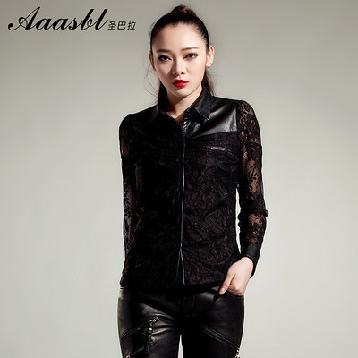 2013新款圣巴拉蕾絲真皮襯衣 時(shí)尚與個(gè)性的優(yōu)雅碰撞